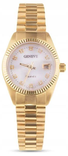 Piękny Elegancki Złoty Zegarek Geneve 14kt 585
