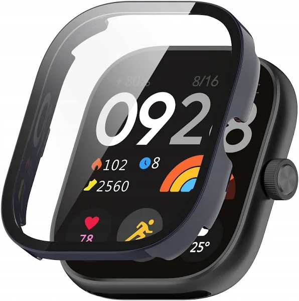 Szkło Hartowane Etui Ochronne 2W1 Do Xiaomi Redmi Watch 4 Black Solidne