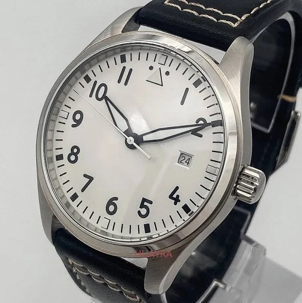 Darmowa wysyłka 40mm męski klasyczny biały Dial Luminous automatyczny sportowy zegarek mechaniczny