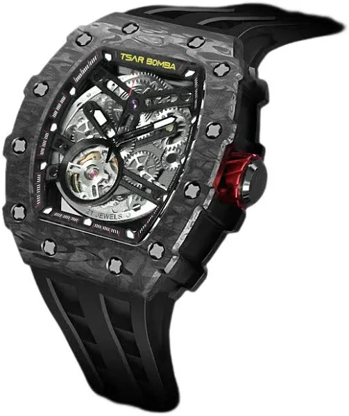 Biały męski zegarek Tsar Bomba Watch z gumką TB8208CF