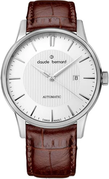 Claude Bernard 80091 3 NBN Men's Classic Watch Black Dial Black Strap