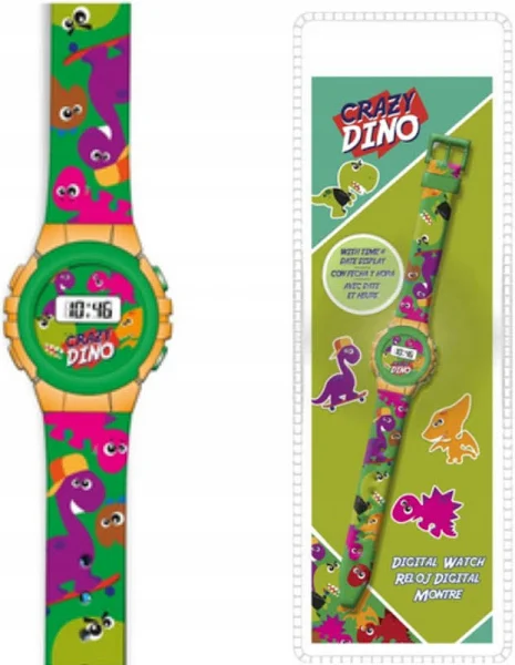 Zegarek cyfrowy Ke02 Dinosaurs Kl10747 Kids Euroswan