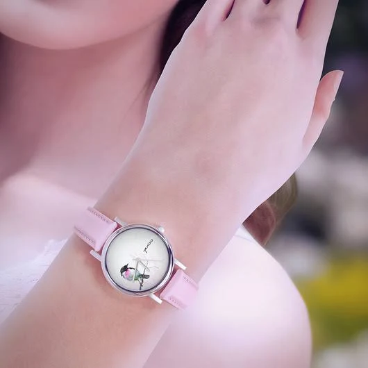 yenoo zegarek mały turkusowy ptaszek