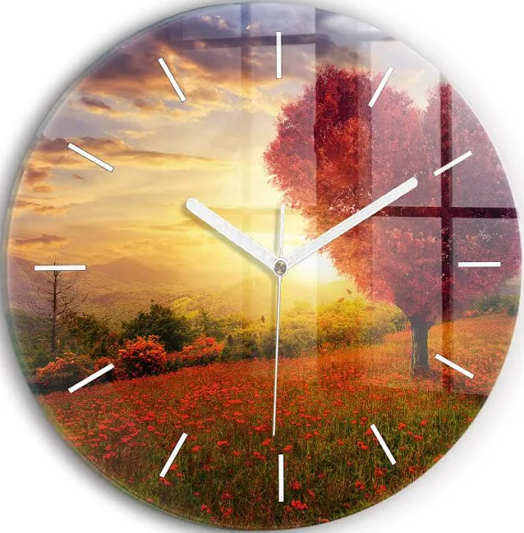 Zegar ścienny Miłosne drzewo-serce