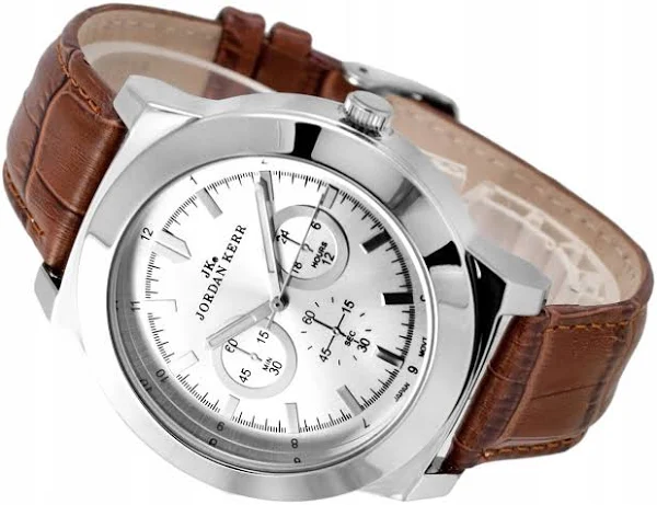 Jordan Kerr Zegarek Męski z Dużą Tarczą Kopertą Jk Na Pasku