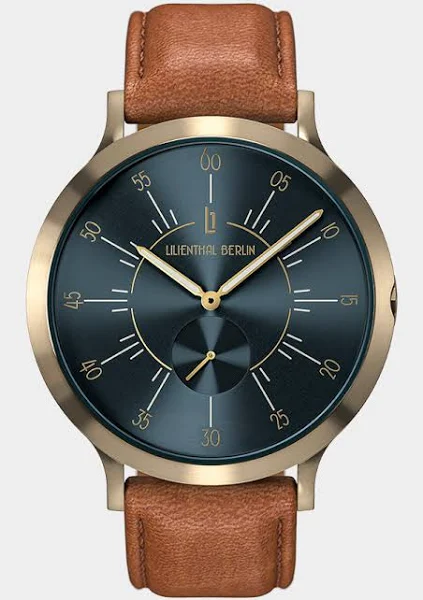 Męski Zegarek na Rękę Złoto Niebieski Koperta ze stali chirurgicznej