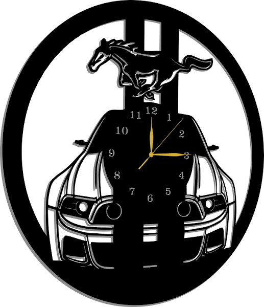 AŻUROWY ZEGAR ŚCIENNY FORD MUSTANG