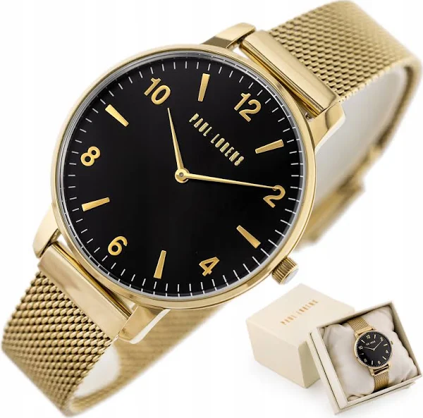 Zegarek Damski Paul Lorens Mirra +box +grawer cyfry klasyczny złoty