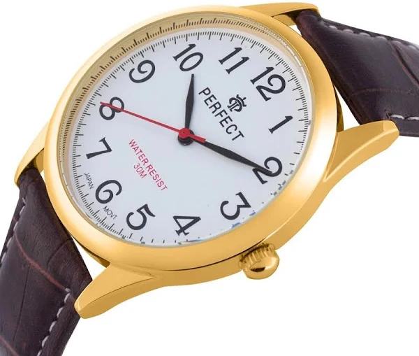 Zegarek męski klasyczny kwarcowy pasek skórzany analog Perfect