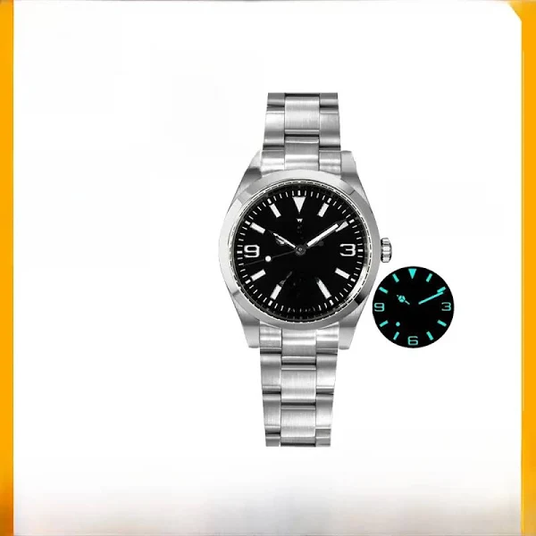 Cronos 36mm męski zegarek mechaniczny PT5000 automatyczny szafirowy kryształ BGW9 Luminous 100M