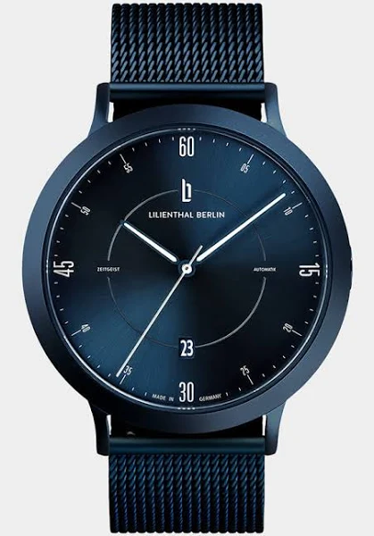 Lilienthal Zegarek Automatyczny Męski Niebieski Siatkowy pasek