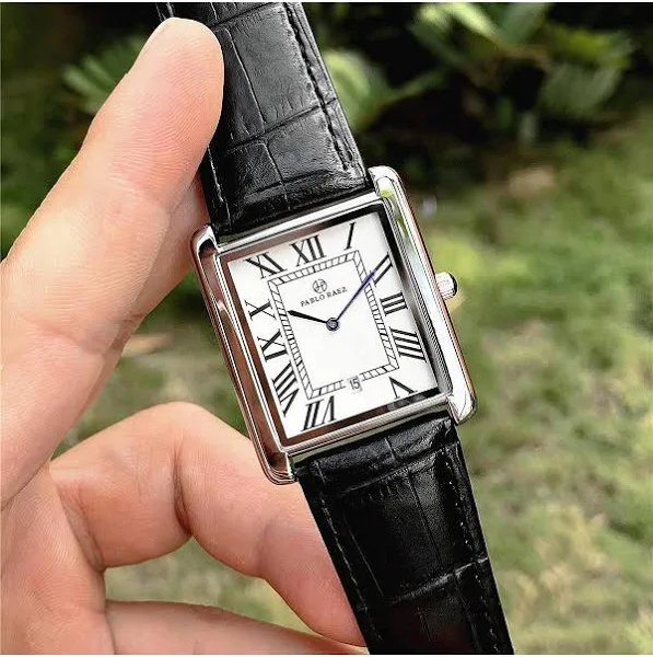 1 szt. męski zegarek biznesowy prostokątna koperta ze stali nierdzewnej SUS304 w kolorze srebrnym