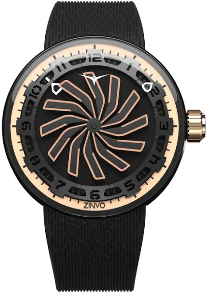 Męski zegarek Zinvo Watches w kolorze czarnym z gumowym paskiem Blade Spirit