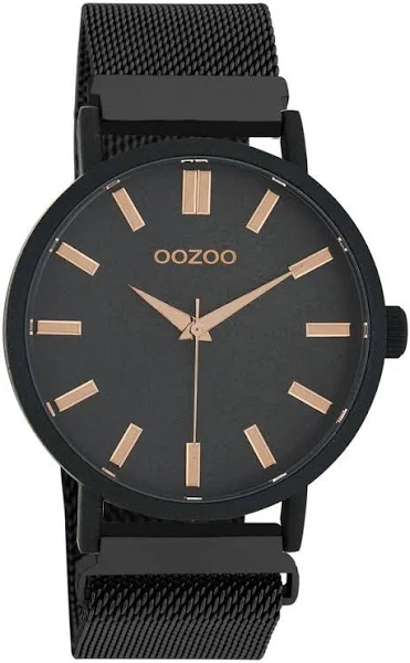 Oozoo damski zegarek na rękę Timepieces analogowy metal czarny