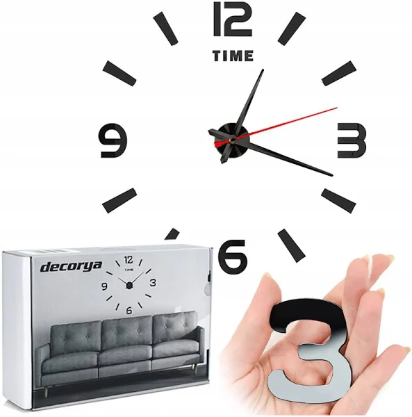 Zegar płynący naklejany na Ścianę ZW01 Decorya
