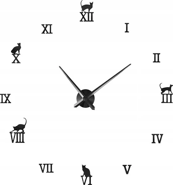 Zegar naklejany ścienny na ścianę 3d Diy regulowany 70-130 cm dekoracja