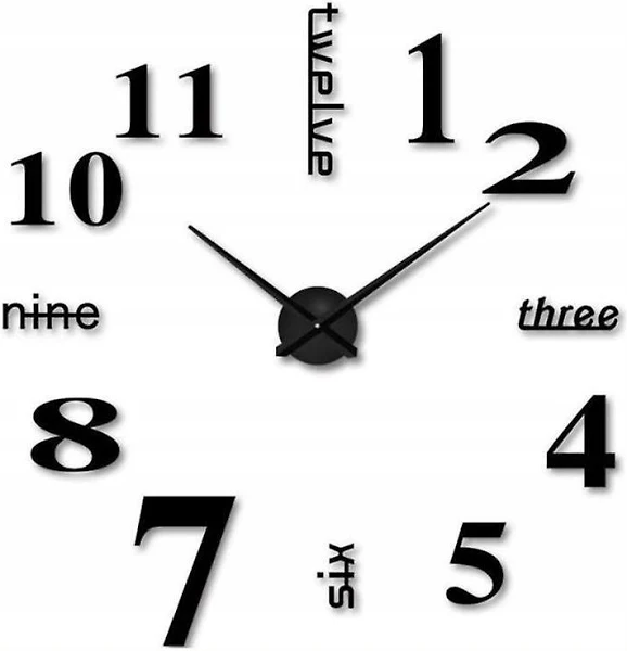 Nowoczesny Zegar ścienny przyklejany Diy na Ścianę