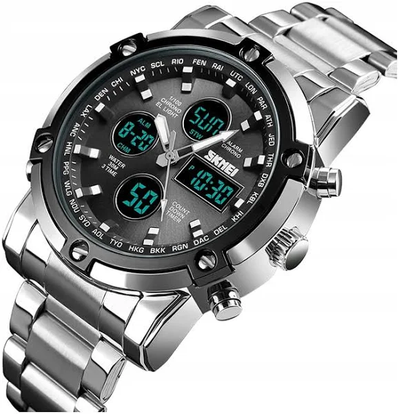 zegarek męski Skmei 1389 bransoleta stoper alarm