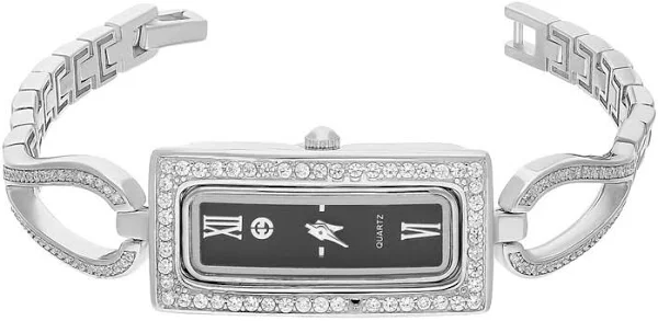 Zegarek cyr. prostokąt+ażur t.czarna AT Z0023-C próba 925