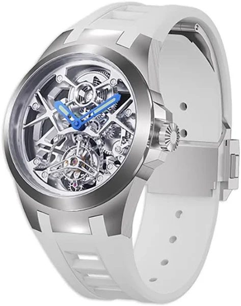 TIELBO zegarek dla mężczyzn moda mechaniczna szkielet automatyczny mechanizm z tourbillonem zegarki