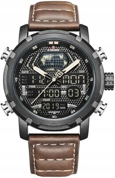 Zegarek Męski Elektroniczny Naviforce Skóra