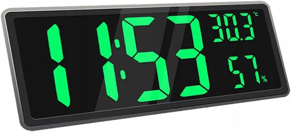 Duży cyfrowy zegar ścienny Led z temperaturą