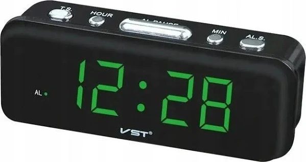 Budzik Zegar Cyfrowy Elektroniczny Led Sieciowy 180
