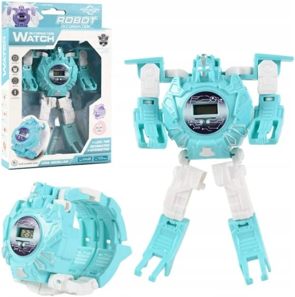 Cyfrowy zegarek dla dzieci Elektroniczny robot niebieski