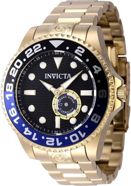 Invicta Zegarek Męski Pro Diver Automatyczna Czarna Tarcza Żółte Złoto