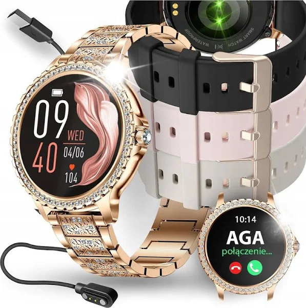 JG Smart Smartwatch Zegarek Damski Polskie Menu Rozmowy Smart Watch Dla Kobiety Pl