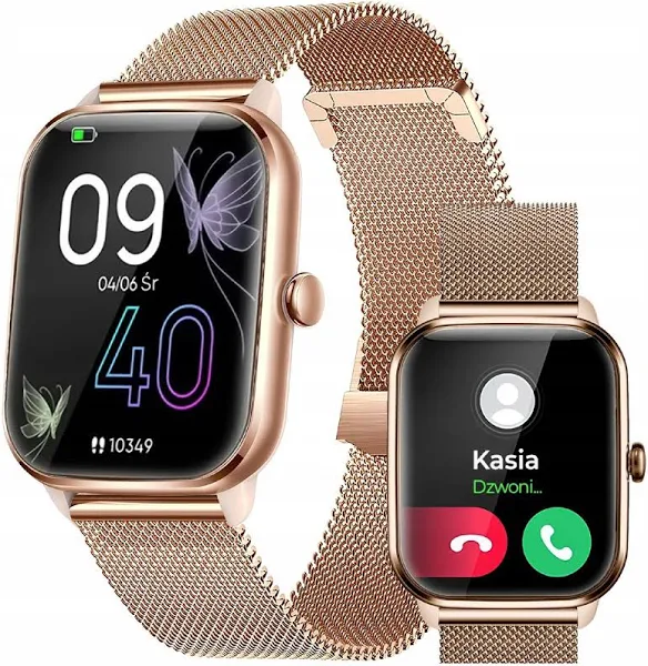 Smartwatch Zegarek Damski Polskie Menu Rozmowy Sport Zdrowie Kobieta 2paski