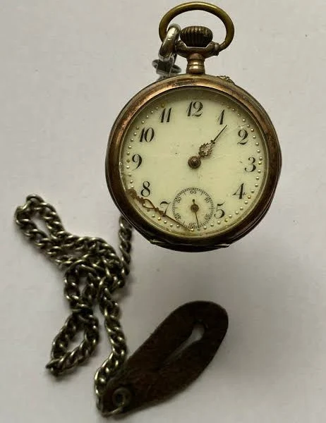 800-as ezüst zsebóra óralánccal Férfi