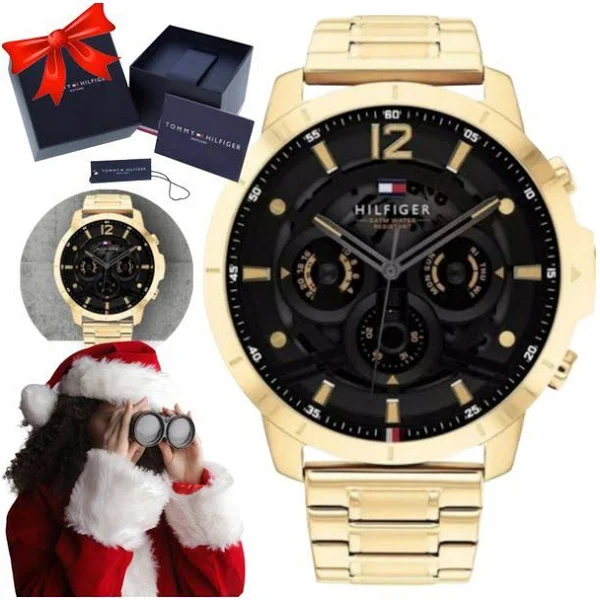 Tommy Hilfiger Zegarek Złoty Męski Jasny Na Bransolecie