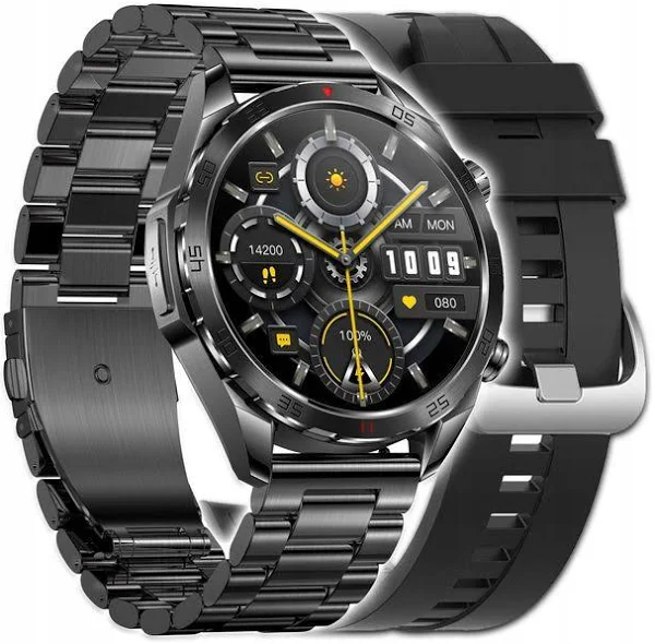 Smartwatch Męski Zegarek Ekg Funkcja Pomiaru Cukru Amoled Ciśnienie Rozmowy