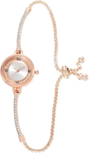 Nowy minimalistyczny mały okrągły zegarek na bransolecie Modny damski zegarek z diamentowym