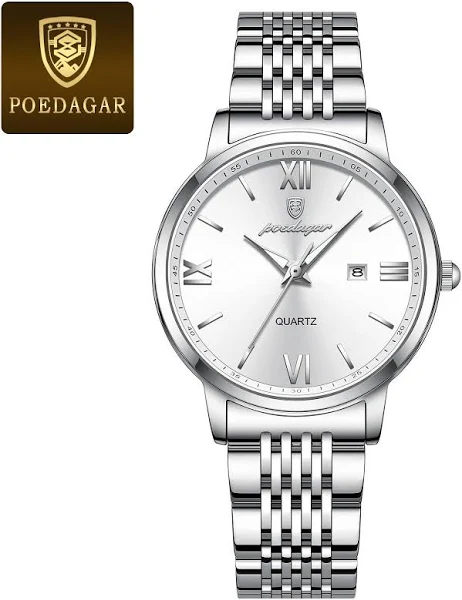 Poedagar nowy luksusowy damski zegarek marki Top z pudełkiem Ultra-cienki wodoodporny świecący damski zegarek kwarcowy