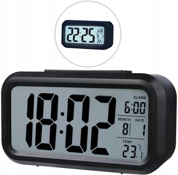 Zegar Budzik LCD Rossner