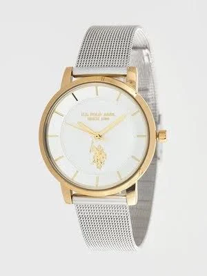 U.S. Polo Assn. Zegarek kwarcowy w kolorze srebrno-złoto-białym rozmiar