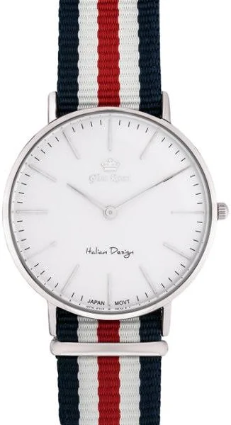 Zegarek Męski Na Materiałowym Pasku Biały