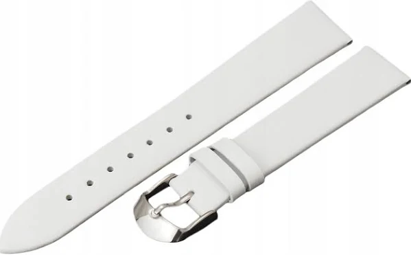 18 mm Biały Pasek Do Zegarka Gładki Bez Nici