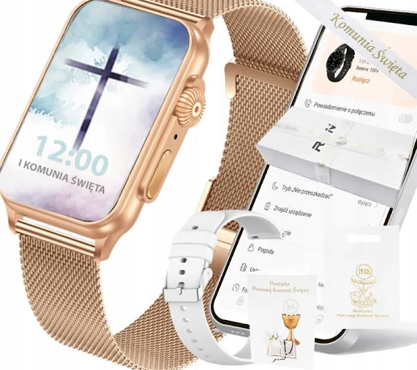 Zegarek Komunia Święta dla chłopca i dziewczynki Smartwatch