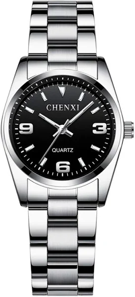 JewelryWe zegarek damski zegarek na rękę ze stali nierdzewnej analogowe duże cyfry leniwe ręce kwarcowy zegarek na co dzień biznesowy opatrunki