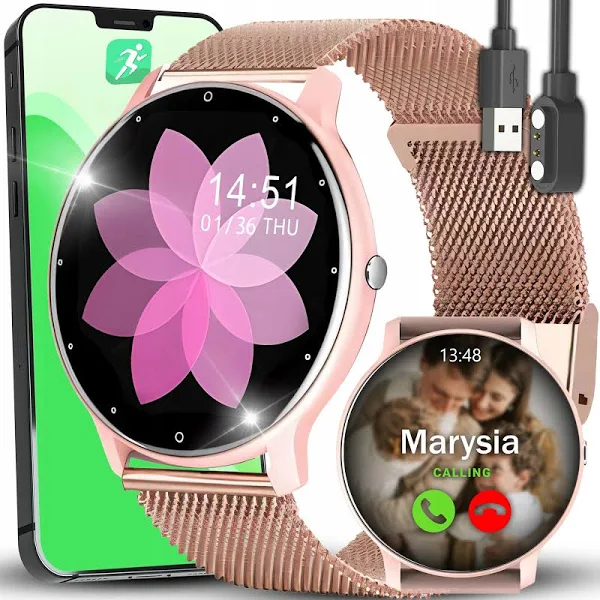 Retoo Smartwatch Zegarek Damski Wodoodporny Ips Wyświetlacz Aplikacja Pl Sport