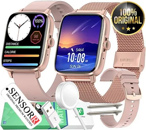ZEGAREK SMARTWATCH DAMSKI INDUKCJA ROZMOWY CIŚNIENIOMIERZ PULSOMETR EKG PL SENSORR