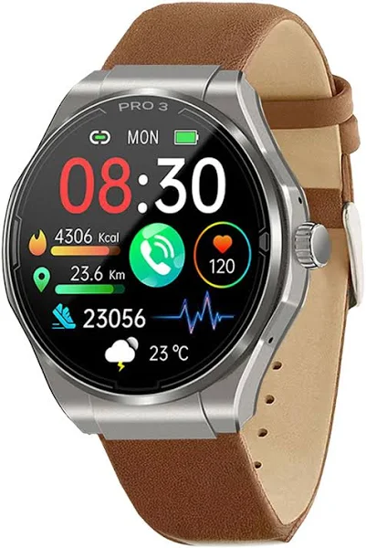 Knauermann PRO 3 srebrny – zegarek zdrowotny z funkcją telefonii – EKG + HRV i funkcja SOS