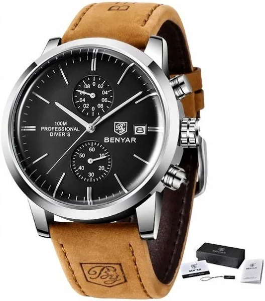 Zegarek Benyar Klasyczny Męski Chronograf Pudełko