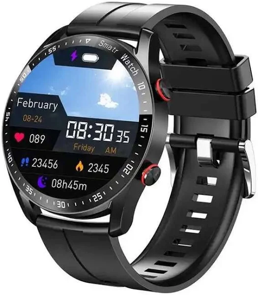 Smartwatch zegarek Bestphone BF6 czarny z opaską silikonową