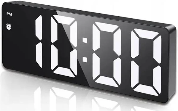 Zegar Budzik Elektroniczny Cyfrowy Cichy Led Nowoczesny Stojący Czytelny