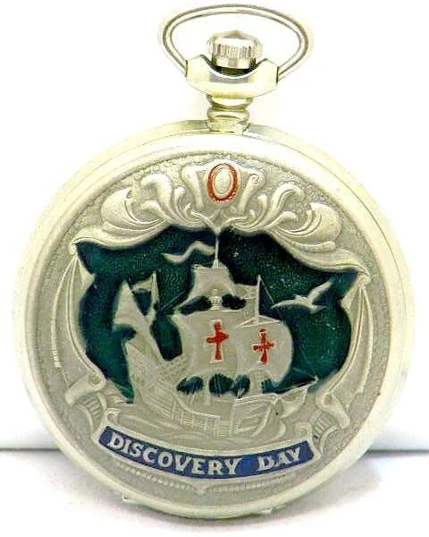 Molnija Męski zegarek kieszonkowy Savonette "christopher Columbus