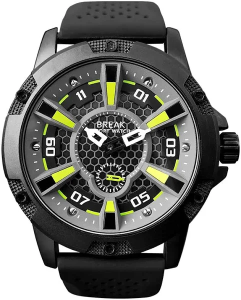 BREAK Top luksusowa marka Casual Sport zegarki męskie gumowy pasek męski kwarcowy wojskowy